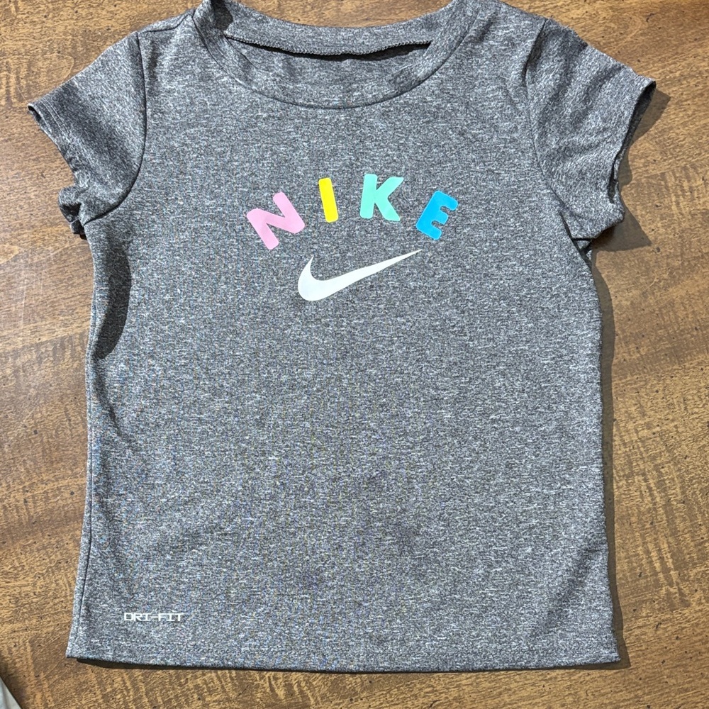 5 for $35 -Nike Kids Gray Tee with Colorful Logo